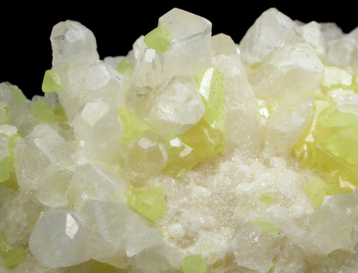 Celestine on Sulfur from Floristella Mine, Valguarnera, Enna Province, Sicily, Italy