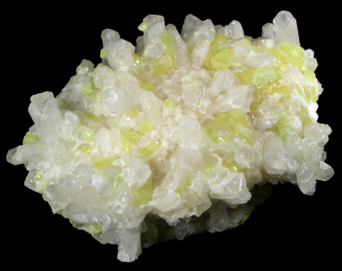 Celestine on Sulfur from Floristella Mine, Valguarnera, Enna Province, Sicily, Italy