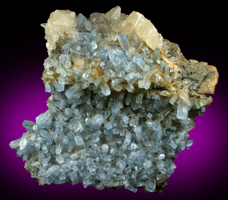 Celestine and Calcite from Pugh Quarry, 6 km NNW of Custar, Wood County, Ohio