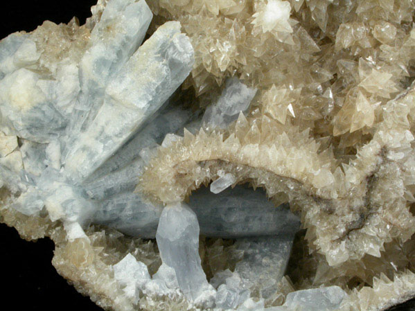 Celestine and Calcite from Route 13 road cut, Chittenengo Falls, Madison County, New York