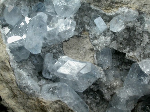 Celestine and Calcite from Lime City Quarry, Wood County, Ohio