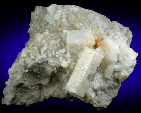 Strontianite pseudomorphs after Celestine with Calcite from Lime City Quarry, Wood County, Ohio