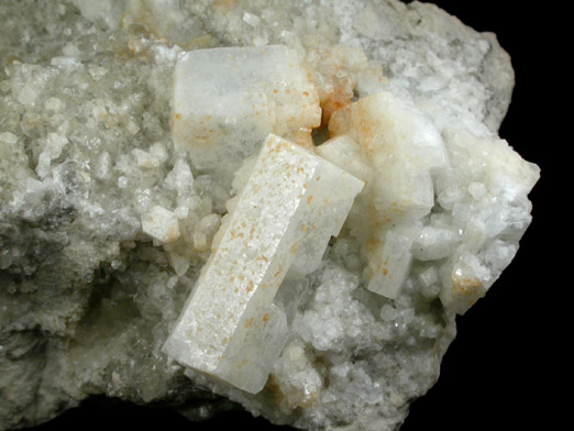 Strontianite pseudomorphs after Celestine with Calcite from Lime City Quarry, Wood County, Ohio