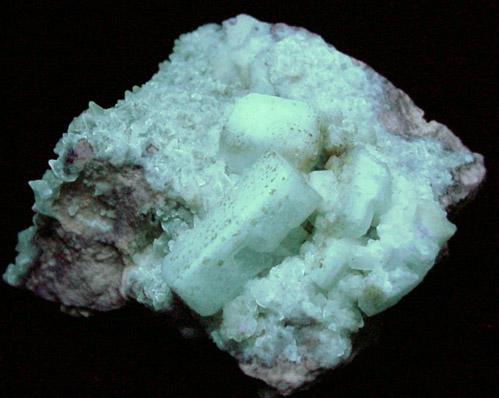 Strontianite pseudomorphs after Celestine with Calcite from Lime City Quarry, Wood County, Ohio