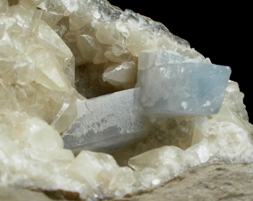 Celestine and Calcite from Route 13 road cut, Chittenengo Falls, Madison County, New York