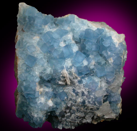 Fluorite on Quartz with Barite and Galena from Blanchard Mine, Hansonburg District, 8.5 km south of Bingham, Socorro County, New Mexico