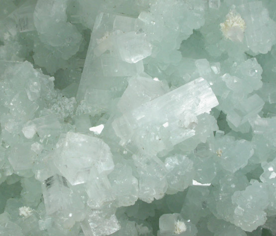 Apophyllite on Prehnite pseudomorphs after Laumontite from Mumbai (Bombay) Quarry, Maharashtra, India