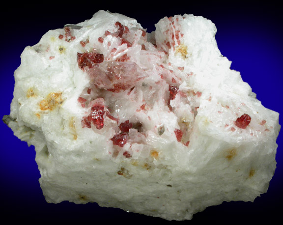 Spessartine Garnet on Albite var. Cleavelandite with Muscovite and Quartz from Navegadora Mine, Conselheiro Pena, Minas Gerais, Brazil