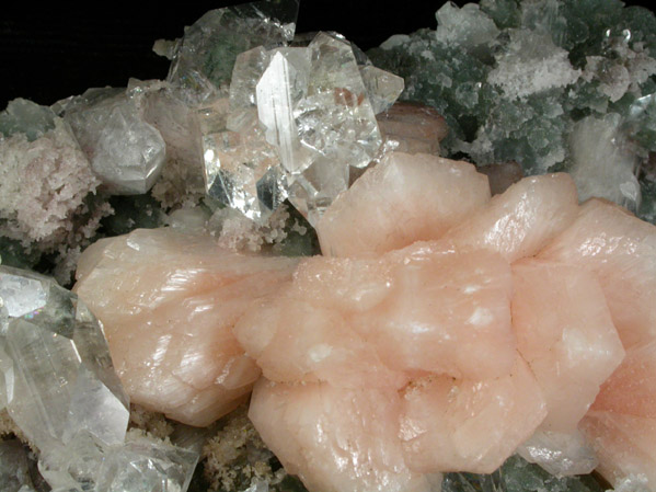 Stilbite-Ca with Apophyllite on Quartz from Jalgaon, Maharashtra, India