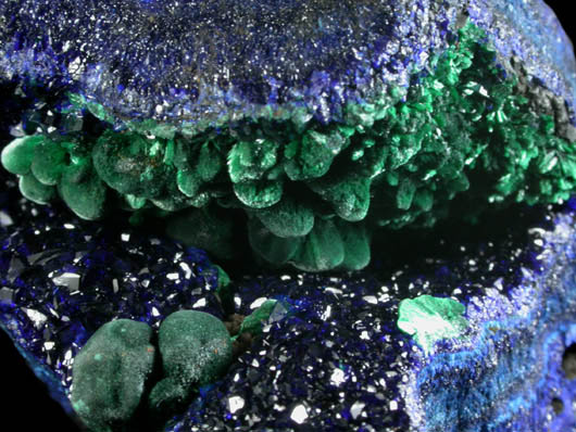 Azurite with Malachite from Bisbee, Warren District, Cochise County, Arizona