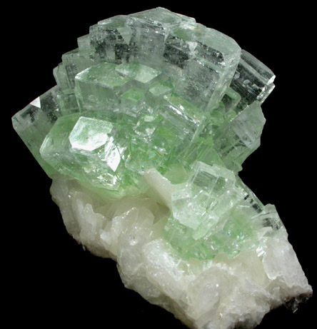 Apophyllite on Stilbite-Ca from Momin Akhada, near Rahuri, 50 km north of Ahmednagar, Maharashtra, India (Type Locality for Collected ca. 2001)