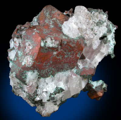 Copper and Calcite from Quincy Mine, Hancock, Keweenaw Peninsula Copper District, Houghton County, Michigan