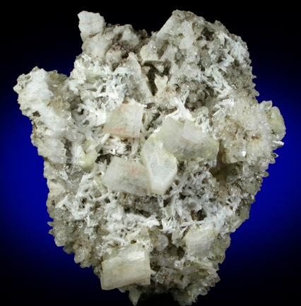 Heulandite-Ca and Laumontite on Quartz from Upper New Street Quarry, Paterson, Passaic County, New Jersey