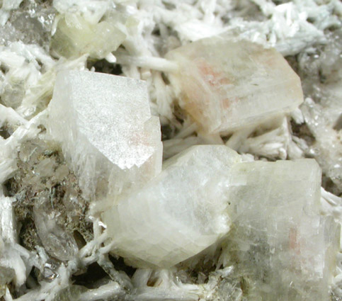 Heulandite-Ca and Laumontite on Quartz from Upper New Street Quarry, Paterson, Passaic County, New Jersey