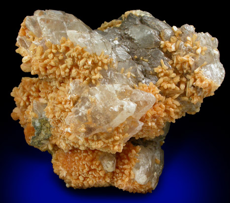 Stilbite-Ca and Calcite from Prospect Park Quarry, Prospect Park, Passaic County, New Jersey