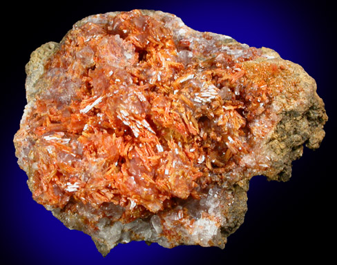 Vanadinite and Calcite from Apex Mine, San Carlos, Manuel Benavides, Chihuahua, Mexico