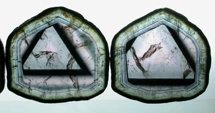 Liddicoatite Tourmaline (set of 4 polished slices from a single crystal) from Alakamisy Itenina, south of Antsirabe, Fianarantsoa, Haute Matsiatra, Madagascar (Type Locality for Liddicoatite = near Antsirab)