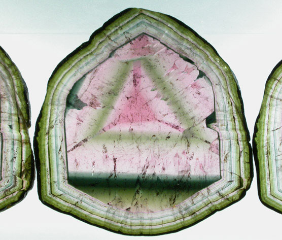 Liddicoatite Tourmaline (set of 3 polished slices from a single crystal) from Alakamisy Itenina, south of Antsirabe, Fianarantsoa, Haute Matsiatra, Madagascar (Type Locality for Liddicoatite = near Antsirab)