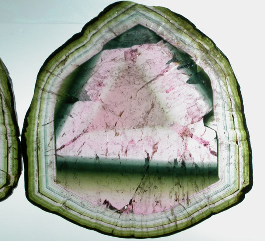 Liddicoatite Tourmaline (set of 3 polished slices from a single crystal) from Alakamisy Itenina, south of Antsirabe, Fianarantsoa, Haute Matsiatra, Madagascar (Type Locality for Liddicoatite = near Antsirab)