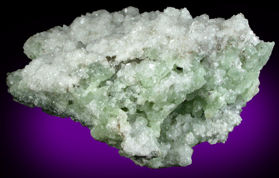 Apophyllite on Prehnite from O and G Industries Southbury Quarry, Southbury, New Haven County, Connecticut