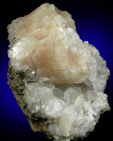 Heulandite-Ca with Calcite from New Street Quarry, Paterson, Passaic County, New Jersey