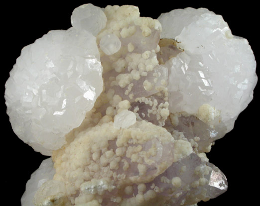 Calcite on Quartz var. Amethyst from Guanajuato, Mexico