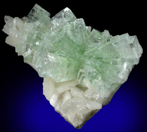 Apophyllite on Stilbite-Ca from Momin Akhada, near Rahuri, 50 km north of Ahmednagar, Maharashtra, India (Type Locality for Collected ca. 2001)