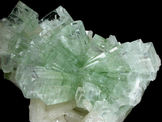 Apophyllite on Stilbite-Ca from Momin Akhada, near Rahuri, 50 km north of Ahmednagar, Maharashtra, India (Type Locality for Collected ca. 2001)