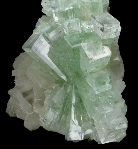 Apophyllite on Stilbite-Ca from Momin Akhada, near Rahuri, 50 km north of Ahmednagar, Maharashtra, India (Type Locality for Collected ca. 2001)