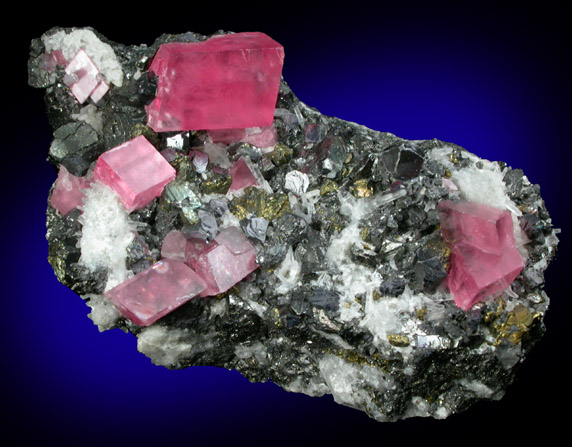 Rhodochrosite with Quartz, Sphalerite, Chalcopyrite from Sweet Home Mine, Buckskin Gulch, Alma District, Park County, Colorado