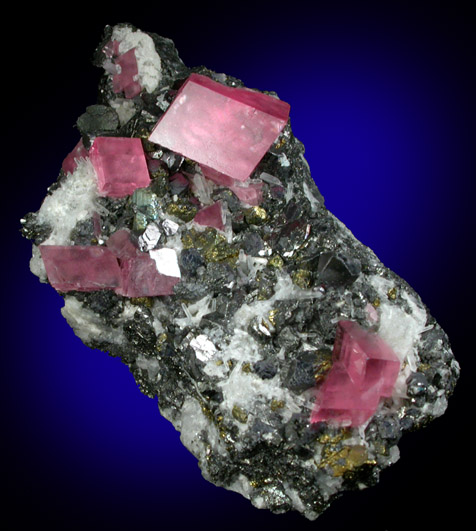 Rhodochrosite with Quartz, Sphalerite, Chalcopyrite from Sweet Home Mine, Buckskin Gulch, Alma District, Park County, Colorado