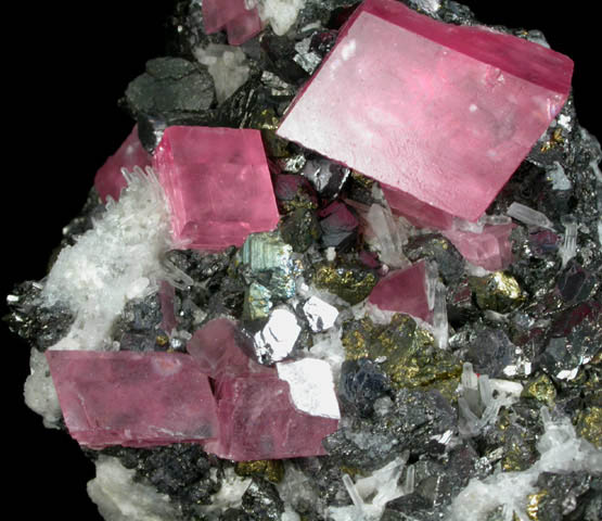 Rhodochrosite with Quartz, Sphalerite, Chalcopyrite from Sweet Home Mine, Buckskin Gulch, Alma District, Park County, Colorado