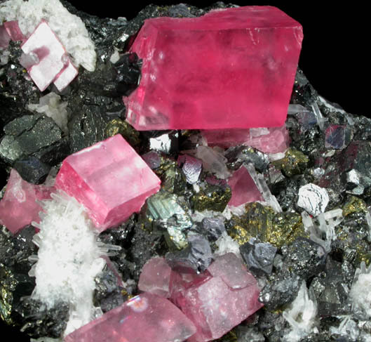 Rhodochrosite with Quartz, Sphalerite, Chalcopyrite from Sweet Home Mine, Buckskin Gulch, Alma District, Park County, Colorado