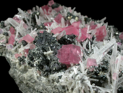 Rhodochrosite with Quartz, Galena, Pyrite from Sweet Home Mine, Buckskin Gulch, Alma District, Park County, Colorado