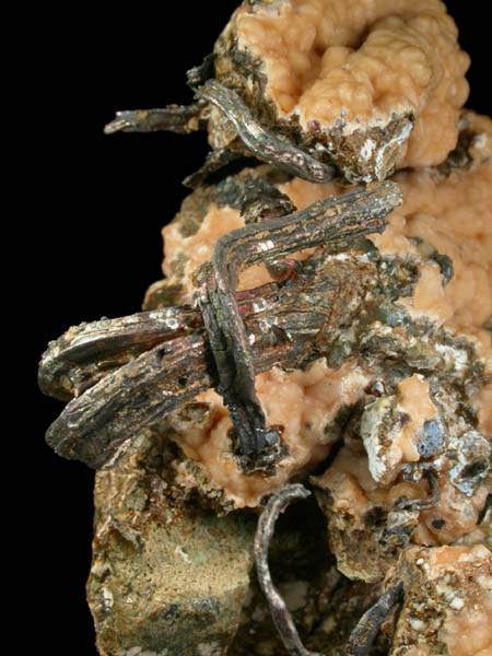 Silver with Calcite from Uchucchaqua Mine, Oyon Province, Lima Department, Peru