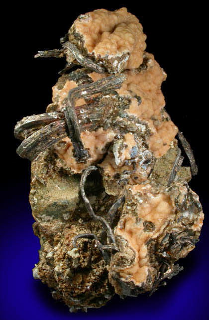 Silver with Calcite from Uchucchaqua Mine, Oyon Province, Lima Department, Peru