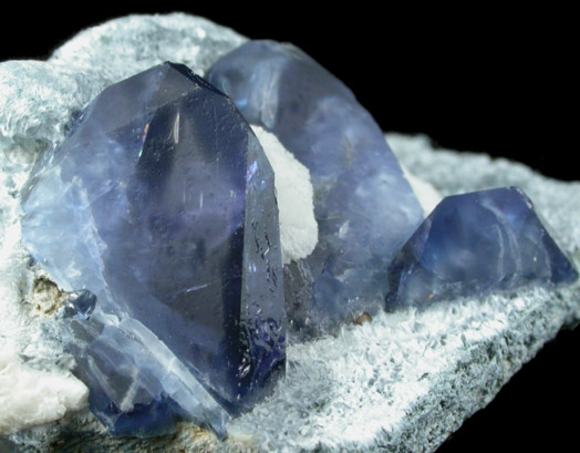 Benitoite in Natrolite from Benitoite Gem Mine, San Benito County, California (Type Locality for Benitoite)