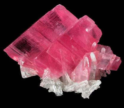 Rhodochrosite on Quartz from Sweet Home Mine, Buckskin Gulch, Alma District, Park County, Colorado