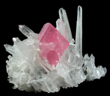 Rhodochrosite on Quartz and Pyrite from Sweet Home Mine, Buckskin Gulch, Alma District, Park County, Colorado