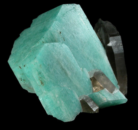 Microcline var. Amazonite with Smoky Quartz from Lake George District, Park County, Colorado