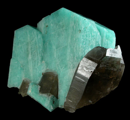 Microcline var. Amazonite with Smoky Quartz from Lake George District, Park County, Colorado