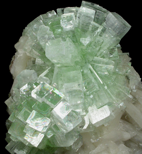 Apophyllite on Stilbite-Ca from Momin Akhada, near Rahuri, 50 km north of Ahmednagar, Maharashtra, India (Type Locality for Collected ca. 2001)