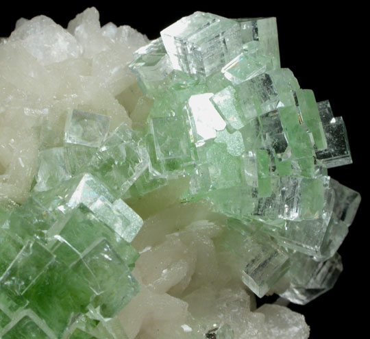 Apophyllite on Stilbite-Ca from Momin Akhada, near Rahuri, 50 km north of Ahmednagar, Maharashtra, India (Type Locality for Collected ca. 2001)