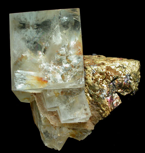 Fluorite on Chalcopyrite from Dalnegorsk, Primorskiy Kray, Russia