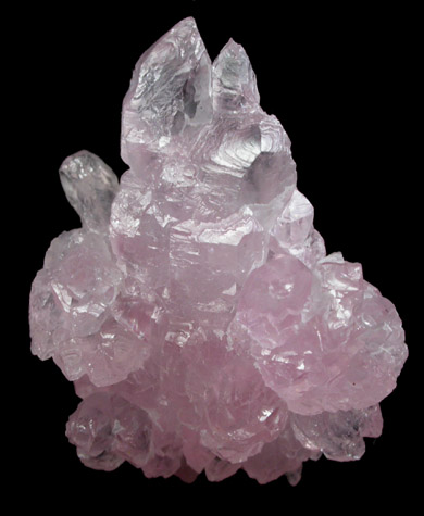 Quartz var. Rose Quartz Crystals from Lavra da Ilha, Taquaral, Jequitinhonha River, Minas Gerais, Brazil