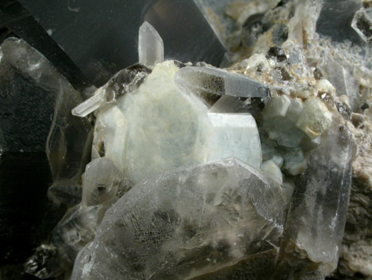 Quartz var. Smoky with Fluorapatite from Lord Hill Quarry, Stoneham, Oxford County, Maine