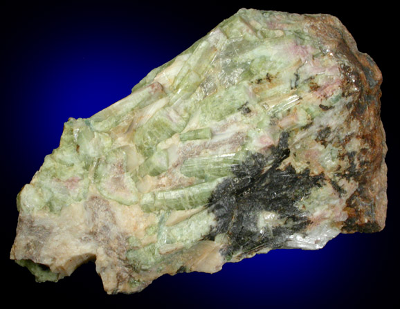 Elbaite Tourmaline in Albite from Mount Mica Quarry, Paris, Oxford County, Maine
