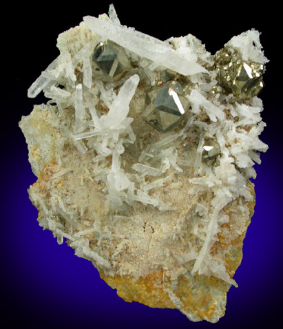 Pyrite (rare diploid form) with Quartz from Vico Canavese, Chiusella Valley, Torino Province, Piedmont, Italy