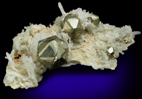 Pyrite (rare diploid form) with Quartz from Vico Canavese, Chiusella Valley, Torino Province, Piedmont, Italy