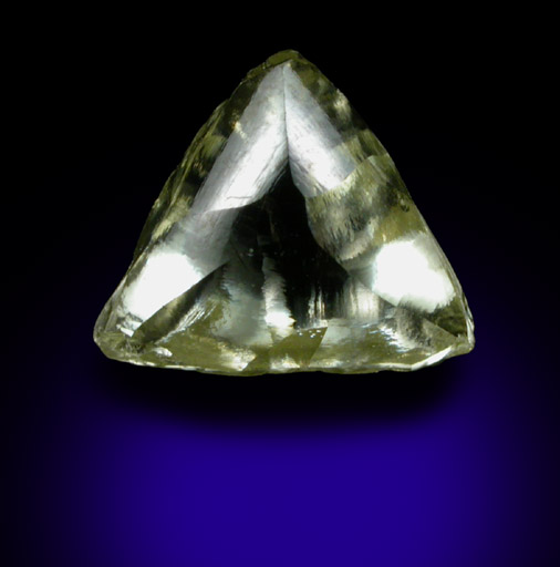 Diamond (1.37 carat fancy-yellow macle, twinned crystal) from Premier Mine, Gauteng Province, South Africa